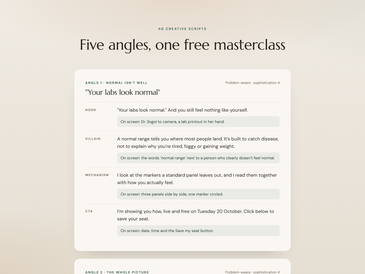 Ad creative scripts preview